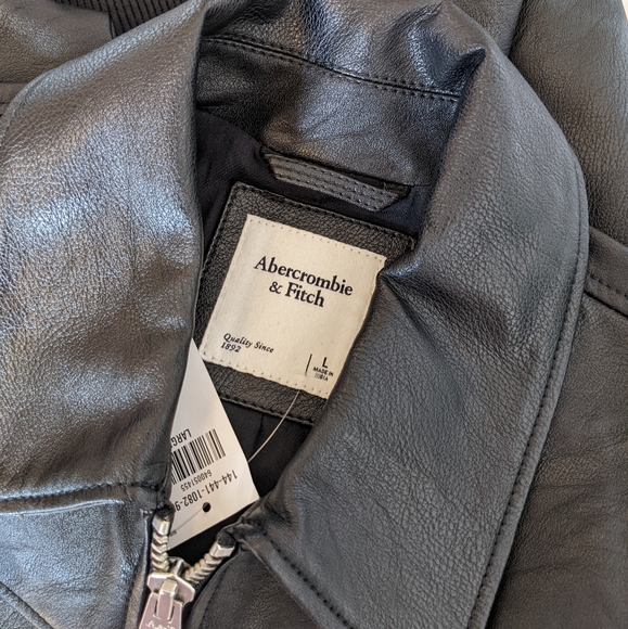 BNWT A&F Black Faux Leather Jacket - Picture 6 of 7